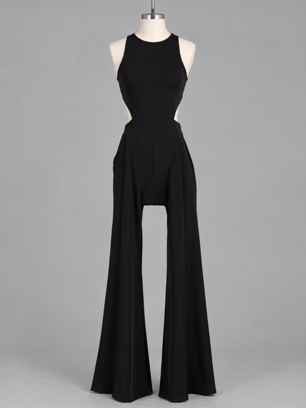 Express Black Sleeveless Cutout Wide Leg Jumpsuit Size S
